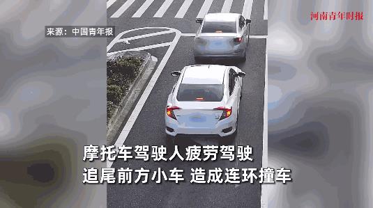 “福大命大！”近日，浙江宁波，一男子骑摩托车在路上行驶时，因为太困竟睡着了！结果