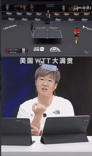 听郭焱解说莎莎美国大满贯的首秀第一场球真的瞬间不紧张了！
这场球对方全靠莎莎失误