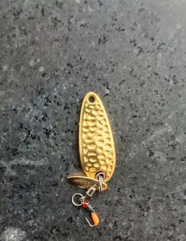 带女儿出门玩，她突然给我说捡到了金吊坠，我赶紧跑过来拍照片记录……
然后拿起来，