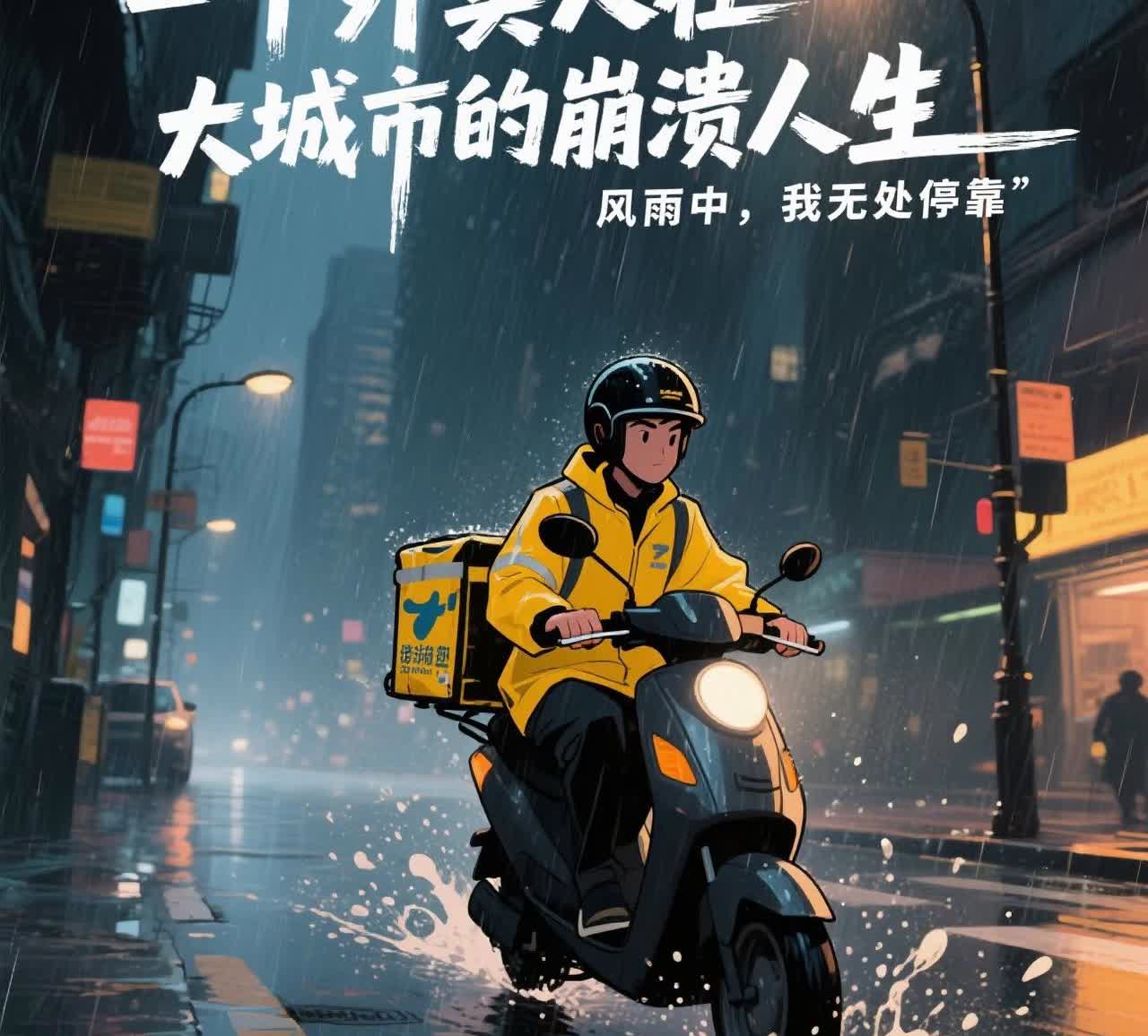女子点的外卖超时，

       外卖小哥送到时，

       连