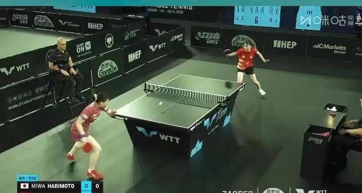 攻削对决，
杨屹韵没能削动张本美和！
WTT萨格勒布常规挑战赛刚刚结束了一场女单