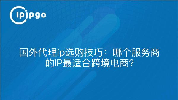 国外代理ip选购技巧：哪个服务商的IP最适合跨境电商？