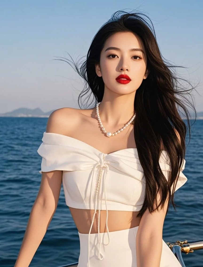她的侧脸被阳光勾勒出温柔的轮廓