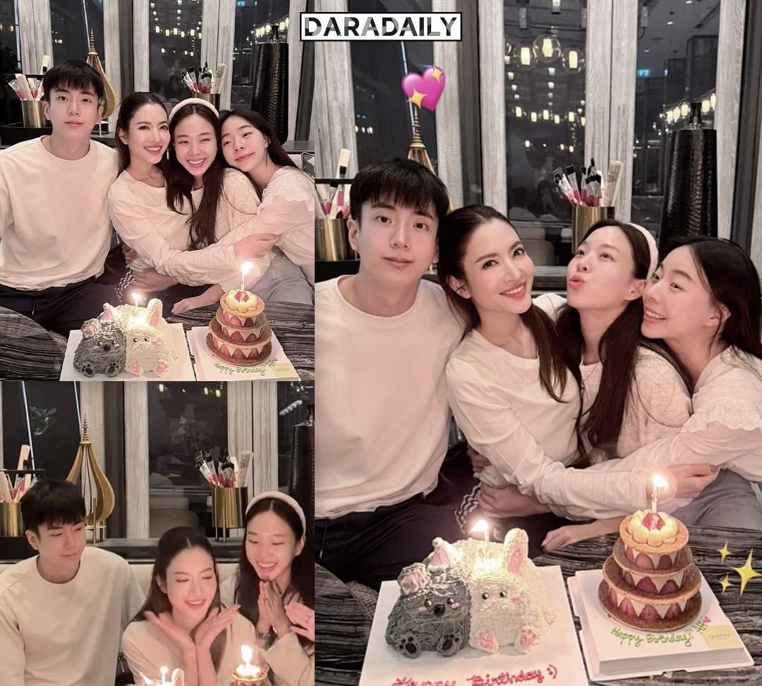 #泰国娱乐# Aff与Nonkul兄妹一起庆生45岁。。生日快乐！