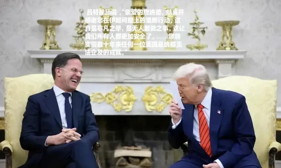 这一级马屁精，那极不自然的笑容，笑得让人恶心。北约秘书长吕特，干正经事，什么办法