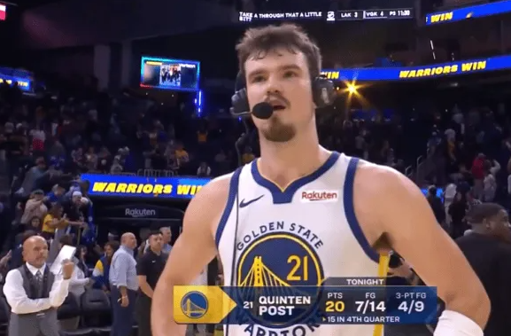 NBA季前赛，勇士主场129-123战胜开拓者。
比赛第四节，勇士单节打出51-