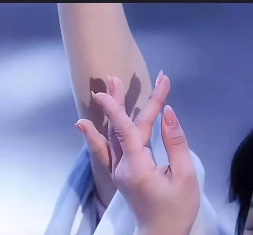 听说这是于正新签的05花，脸确实挺美！
听说手是人的第二张脸，所以看到这个小胖手