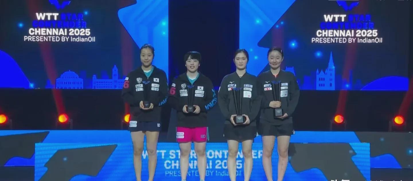 张本美和斩获WTT金奈站女双桂冠，
然而众人目光却集中在她腿部，
国乒缺席本