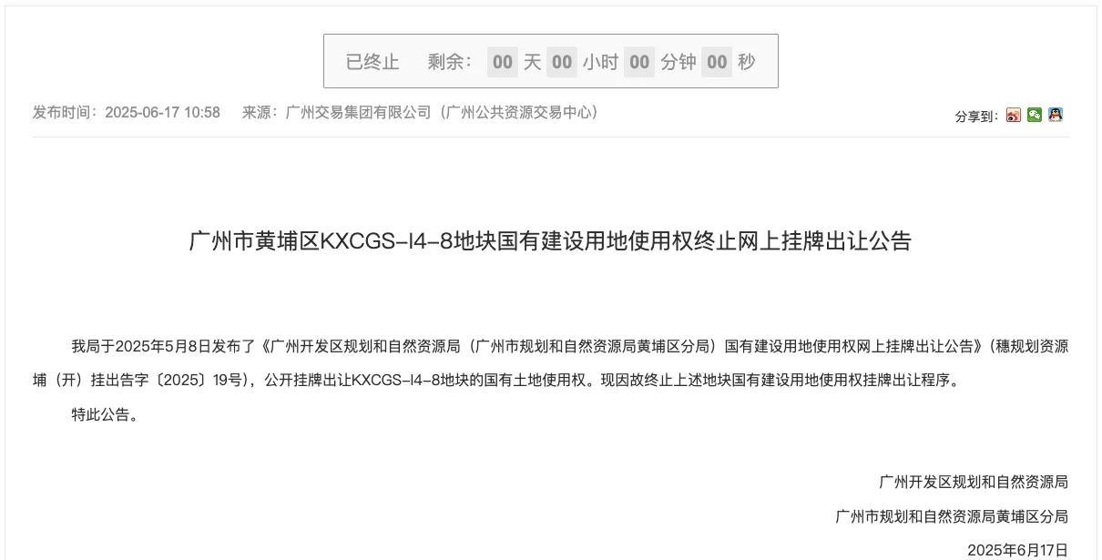 广州刚刚宣布禁止偷面积，挂出来的土地就没开发商买，只能撤下[允悲][允悲]
大家