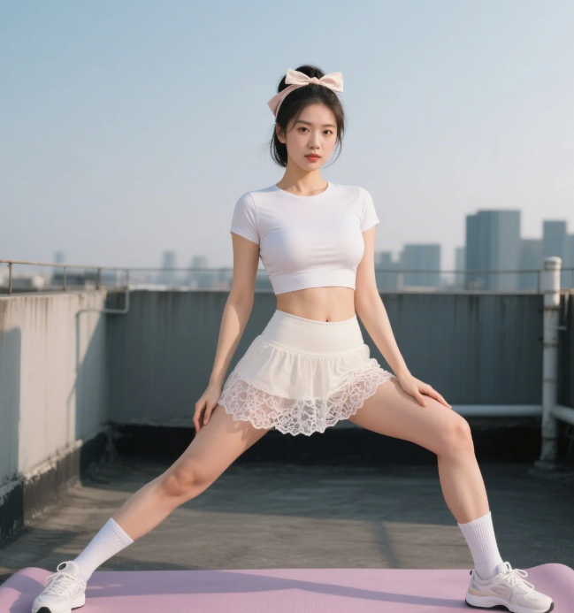 空中瑜伽的飘逸感 这身姿美得不食烟火