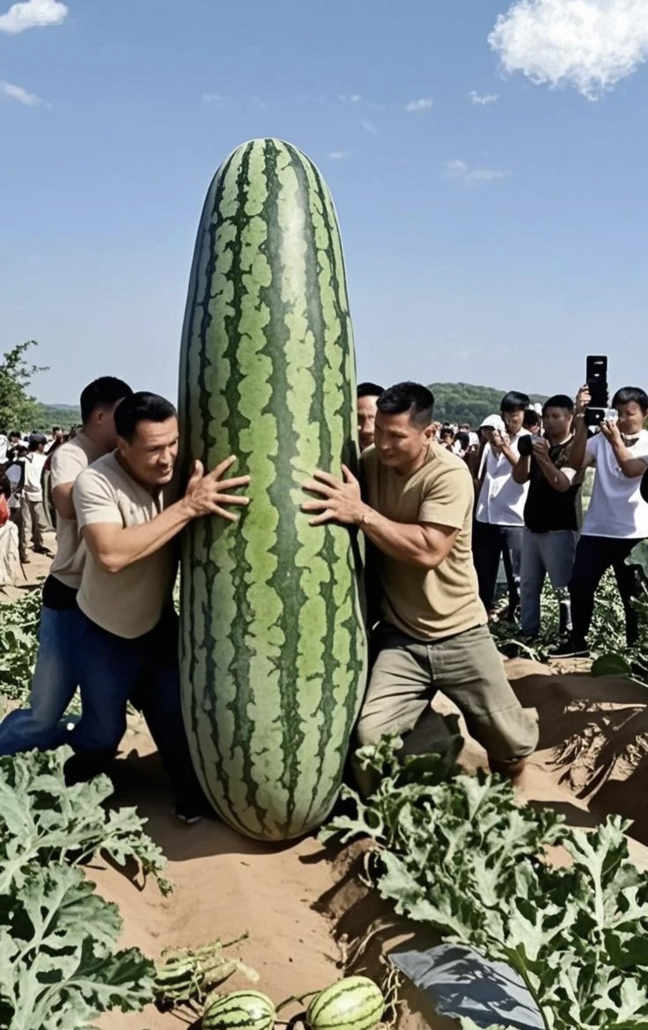 打油诗.瓜王
田园瓜地好风光，长出一个大瓜王。
两人抱它很吃力，众人围观拍照忙。