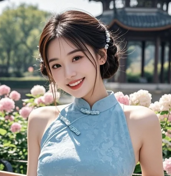 旗袍出镜，花海作背景，谁说这不是一场梦？