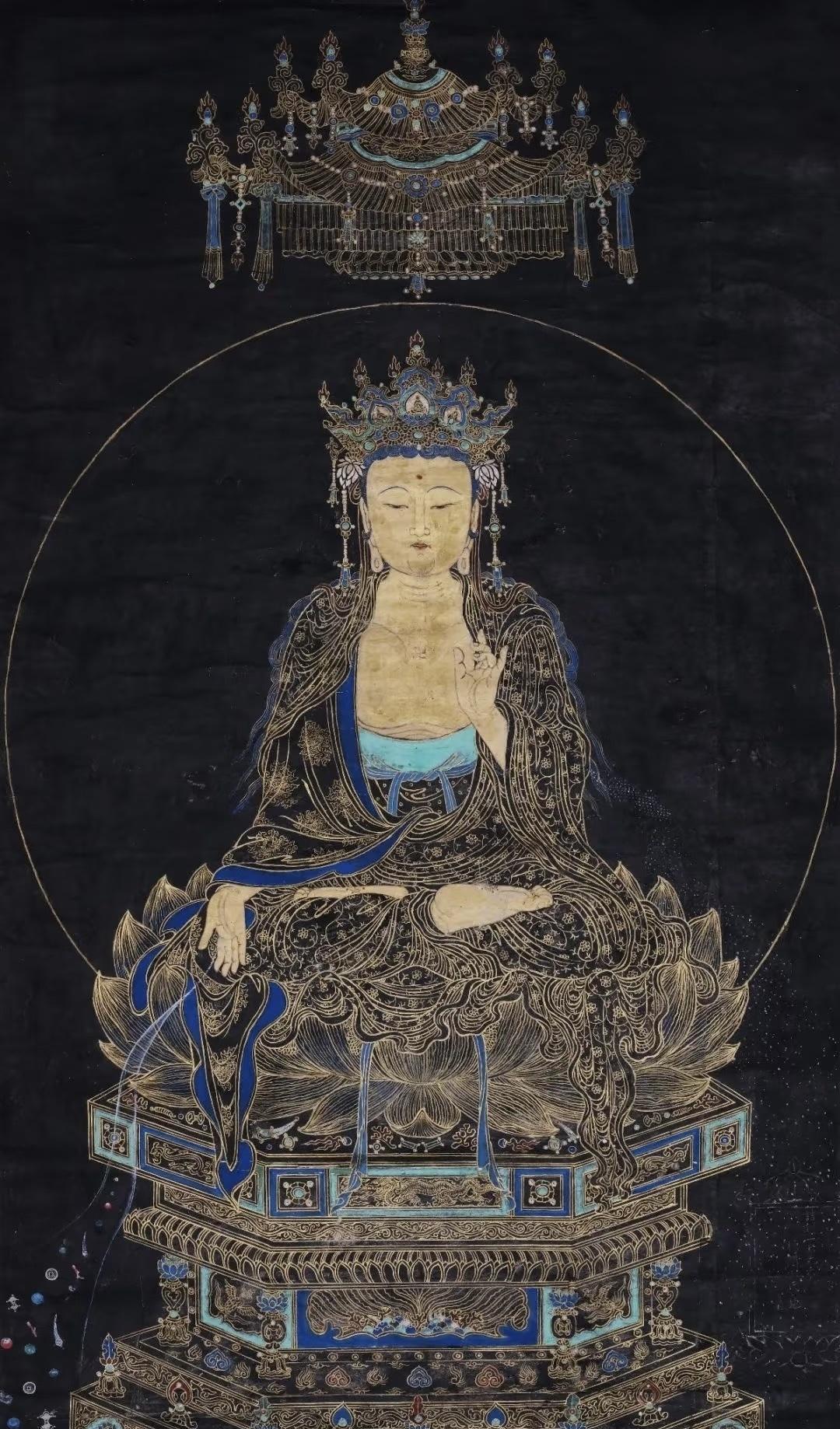 墨印描金观音像
武威博物馆收藏