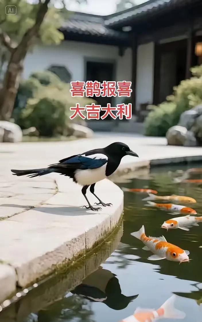 喜鹊报喜，好运连连
年年有余，四季发财