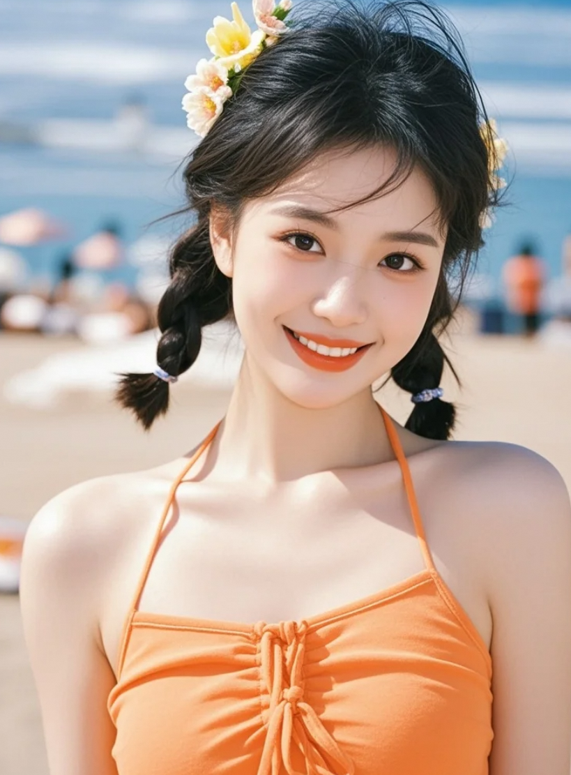 海边浴场太热闹，但我只想看你一眼