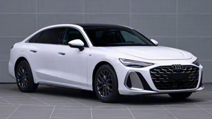 全新奥迪A6L配双前脸设计，车长5142mm，2.0T/272匹，半隐藏把手