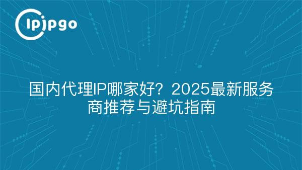 国内代理IP哪家好？2025最新服务商推荐与避坑指南