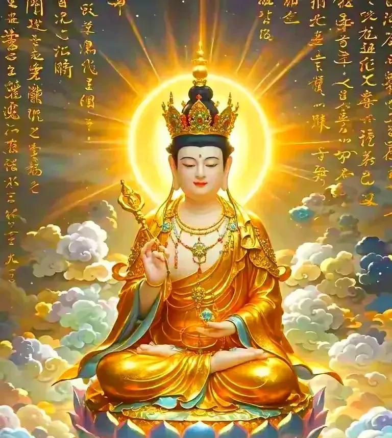 快来！观音带着好运来敲你家门啦，可千万别把好运放走。
瞧，观音菩萨稳稳地坐在莲花