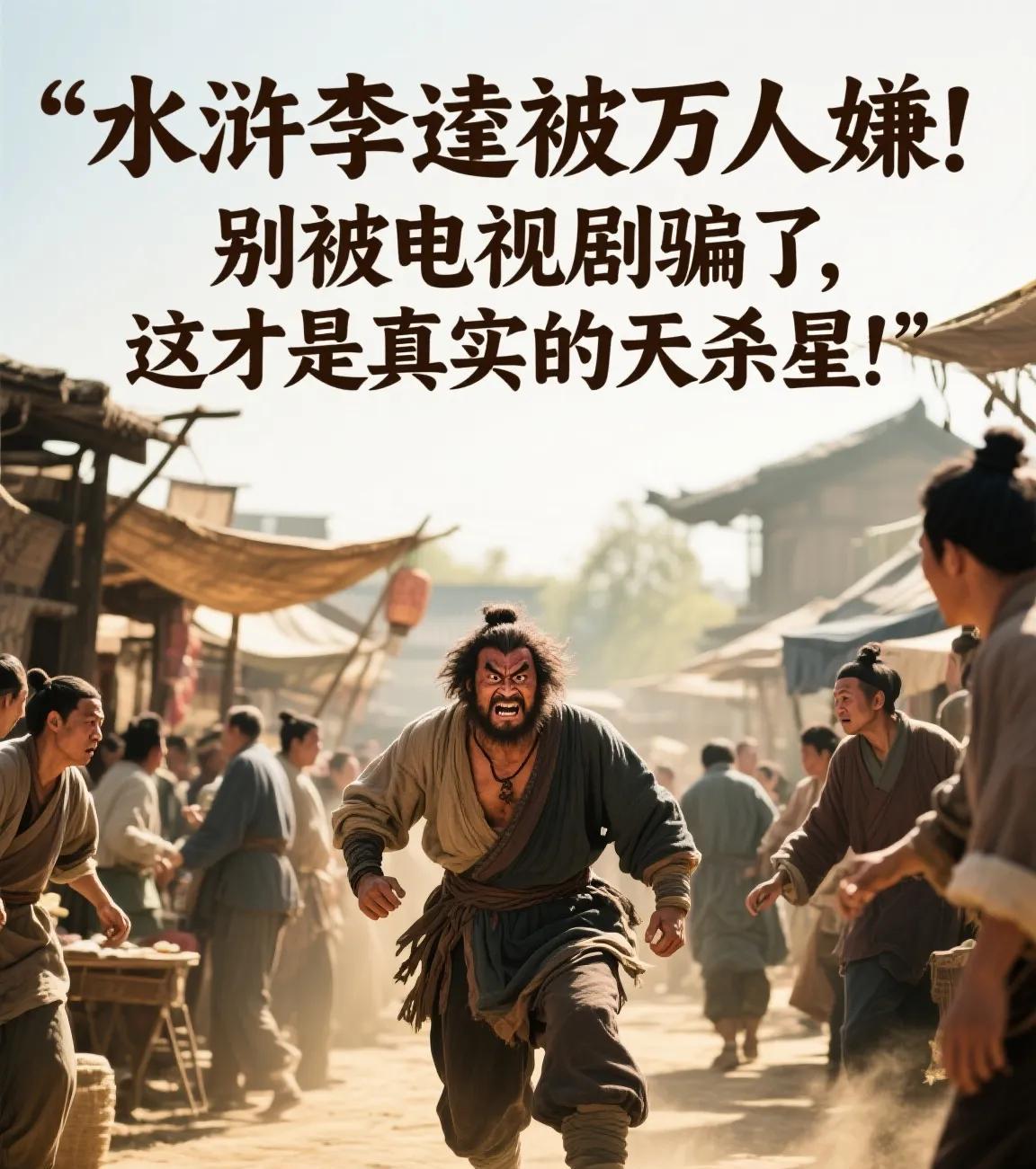 水浒李逵被万人嫌！别被电视剧骗了，这才是真实的天杀星！
荧幕上的李逵喝下毒酒时，