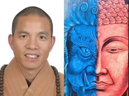 知道大家发现没有！

新上任的少林寺住持印乐，就是典型的半魔半佛面相，虽然他在笑