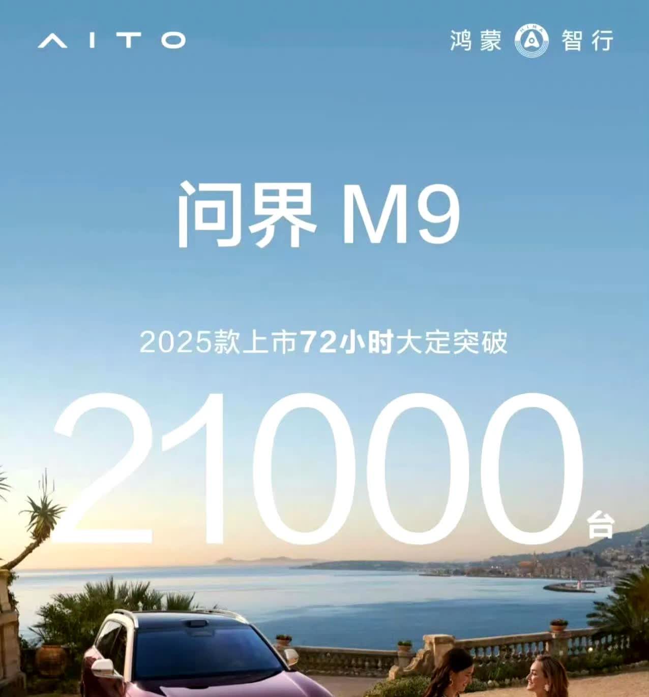 新款问界M9大定已经突破21000，同期成绩已经超越老款问界M9。

问界M