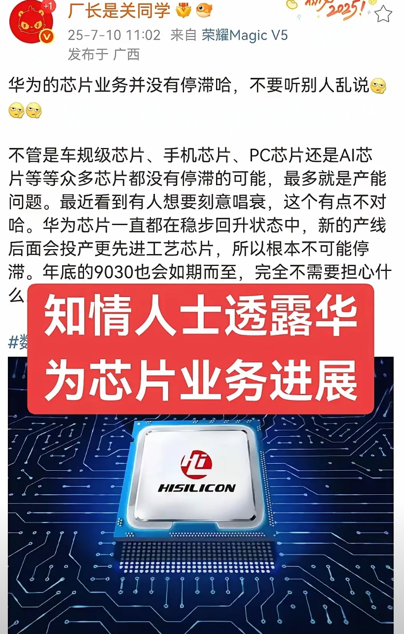 服了啊，华为也懵了，芯片业务做得好好的，怎么可能停滞。看来又是挡了谁的路，有些友