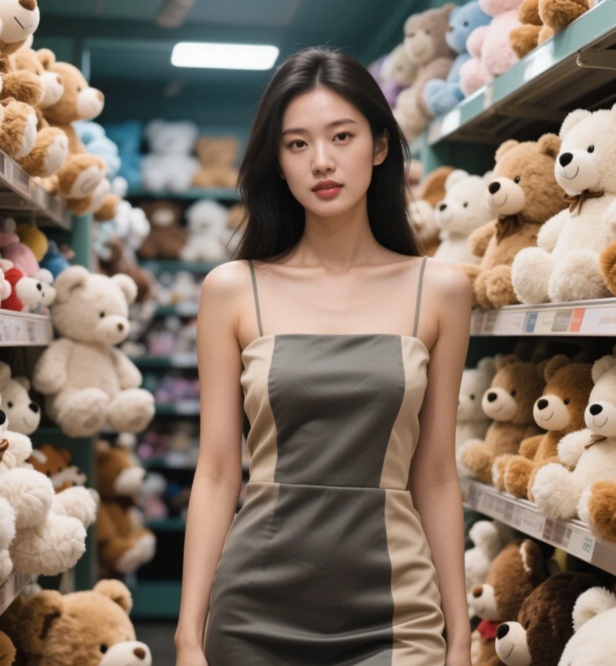 「毛绒玩具映衬少女心，小姐姐美得让人想rua」