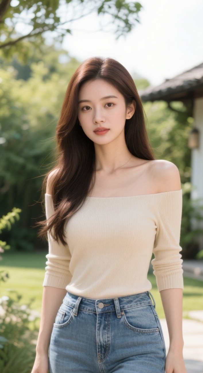 灵动美眉衣修身，面色红润惹人怜爱