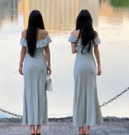 看到图一，突然就懂了，为什么男人都喜欢刘亦菲。
图一的两位女生穿的是一样的裙子，
