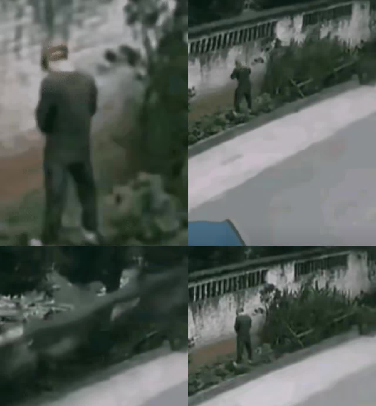 一男子由于水喝多了尿急，
四处找厕所没有找到。
正当被尿憋得难受之际，突然
