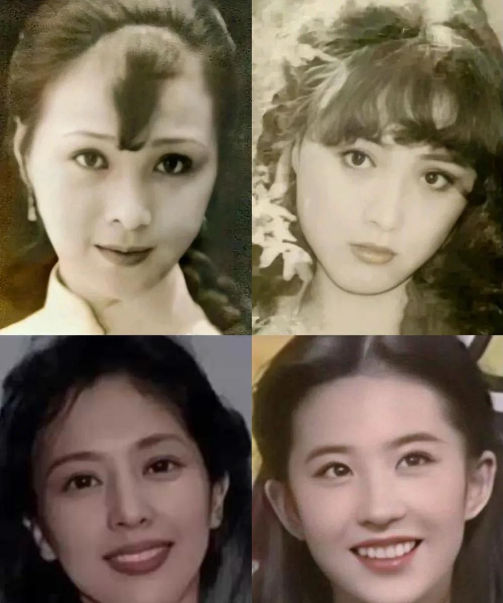 刘亦菲外婆，小姨，妈妈刘晓莉，刘亦菲本人一家四口合照，谁最美？