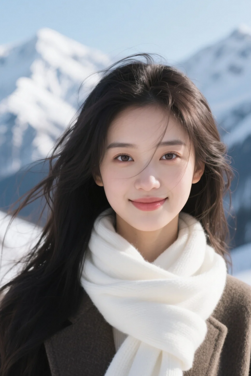 她轻轻一笑，仿佛时间都为她停驻