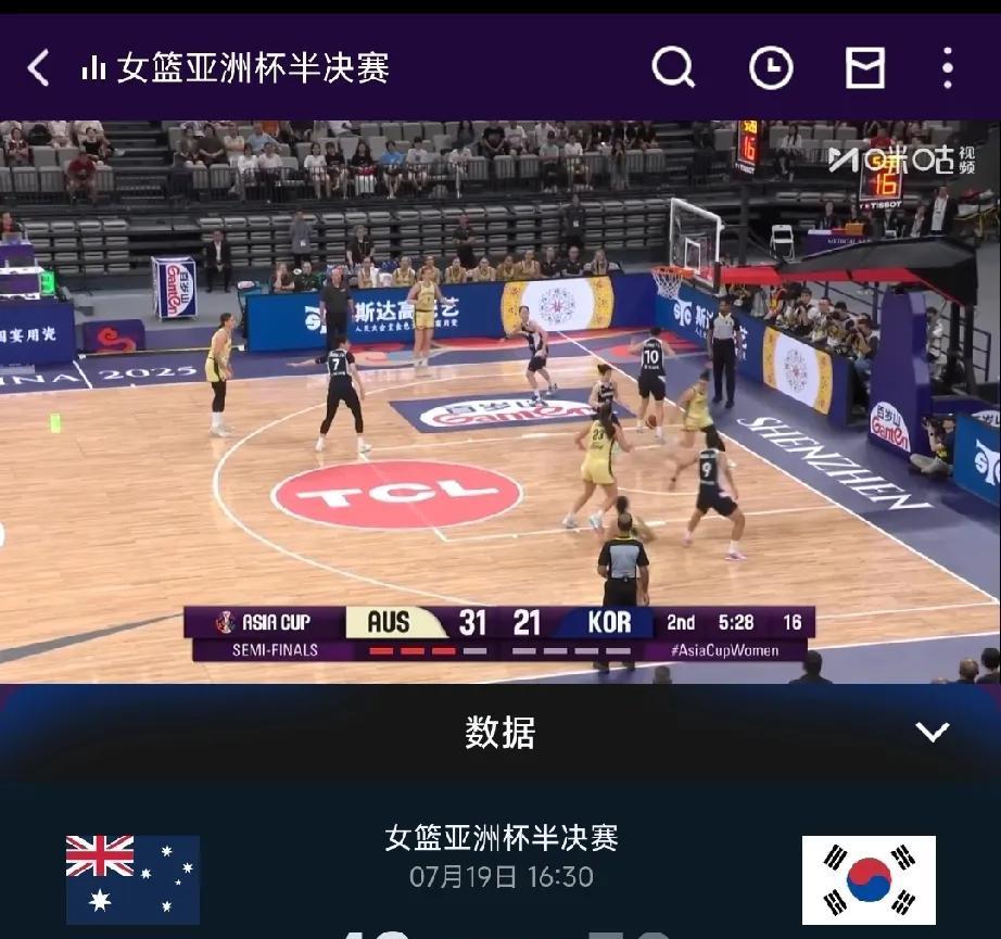 韩国女篮这是要爆冷的节奏吗？
本来以为韩国女篮对阵澳大利亚女篮会是一场不可避免的