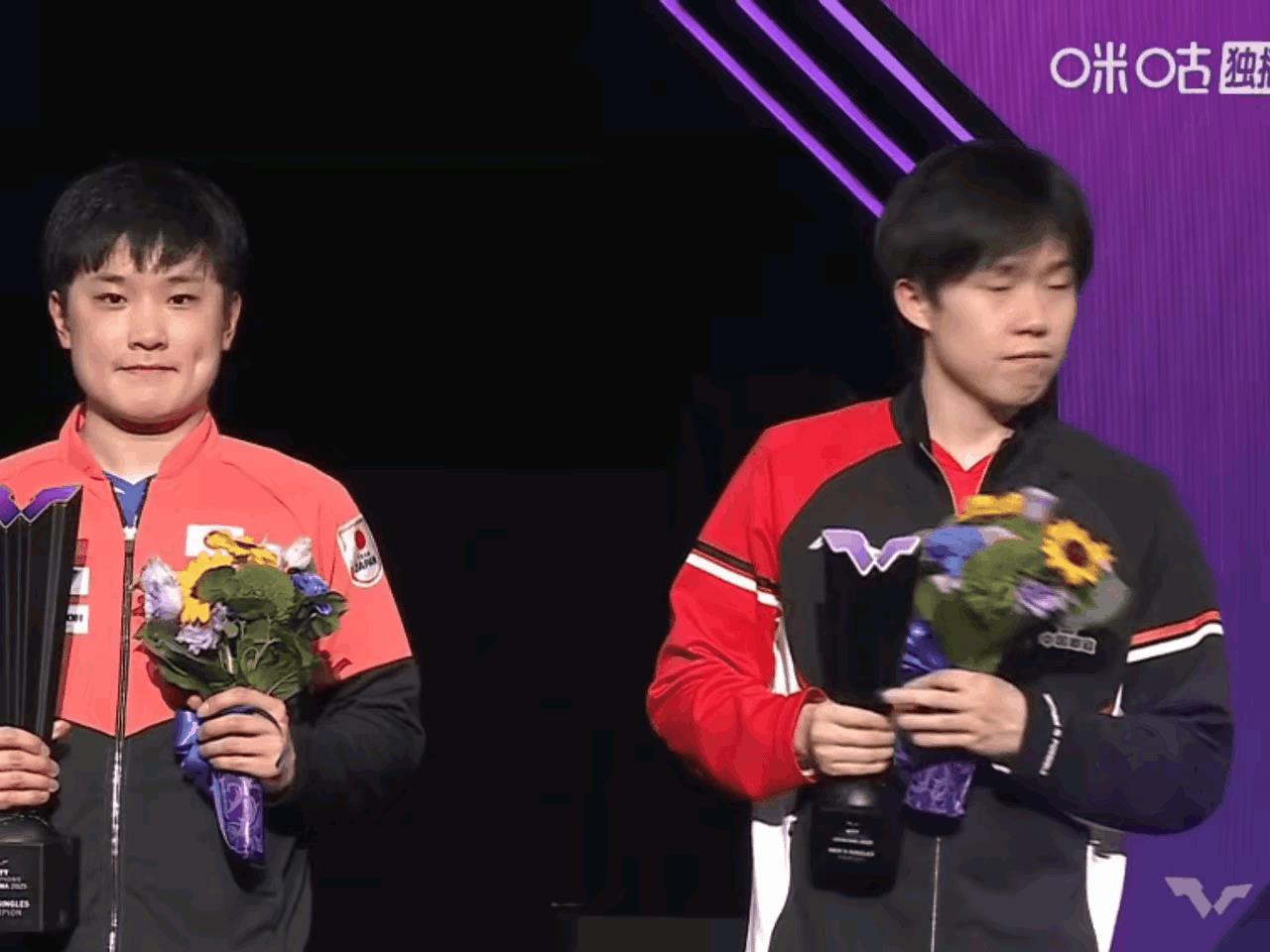 日本媒体过分了！张本智和左腿受伤治右腿，你们不觉得过分。
王楚钦扔花，
你们觉得