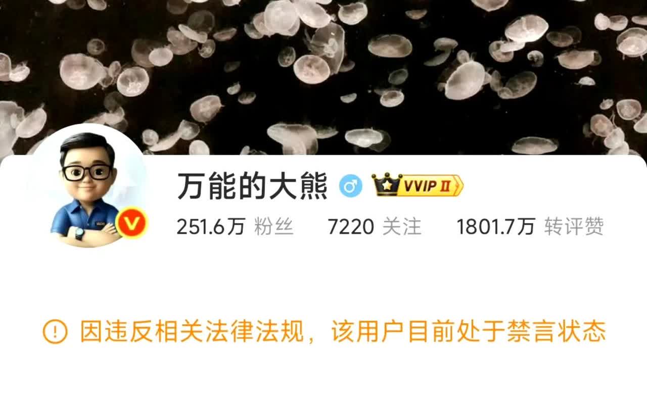 著名博主万能的大熊也被封禁了
细数大熊老师的言论：
1，智驾睡觉没什么事，超