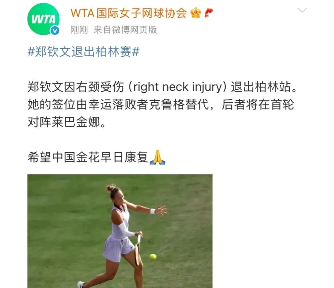 本来对郑钦文说，莱巴金娜也是座小山，这下暂时不用翻了！
直接“空降”温布尔顿，希