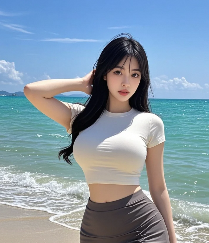 今天海水有点凉，但我想抱你的心是热的！