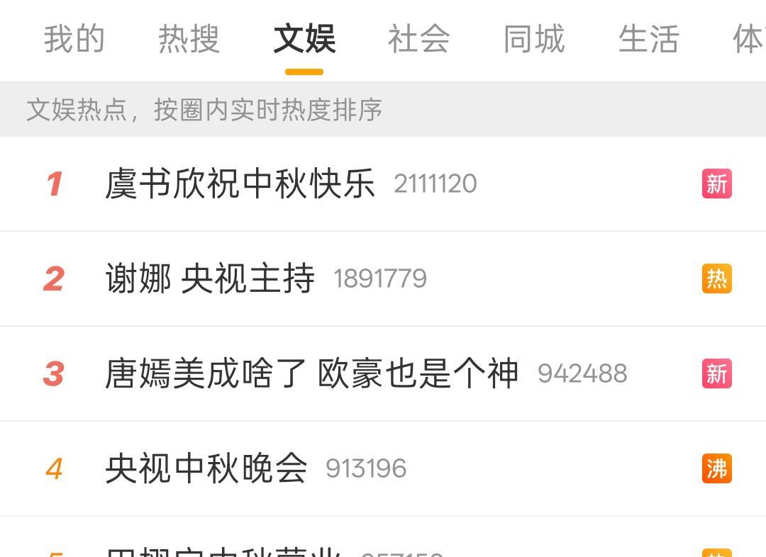 不是……我没明白虞书欣这个热搜第一原因是什么？
虞书欣也没发什么呀！只是中秋这条
