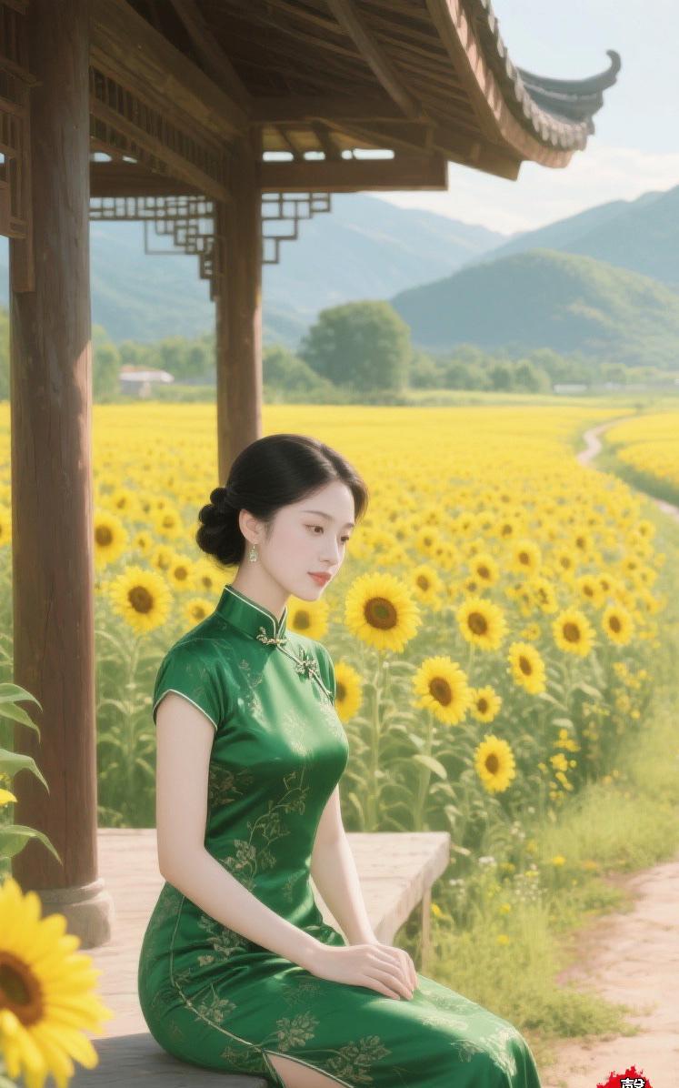 夏日有约
葵花竞艳向阳开，
曲径流香撞满怀。
夏日风情心上过，
…………请友续尾