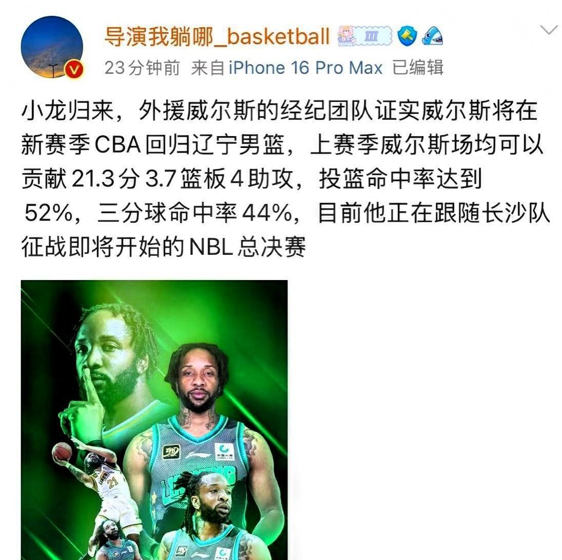 辽宁男篮下赛季四个外援，已确定三位：莫兰德+戴小龙+布朗，只差最后一个拼图，按理