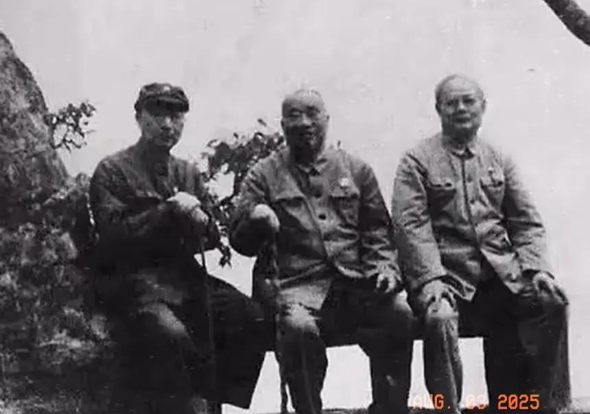 珍贵的一张老照片。
1970年，江西的庐山，朱德元帅，聂荣臻元帅，叶剑英元帅，三