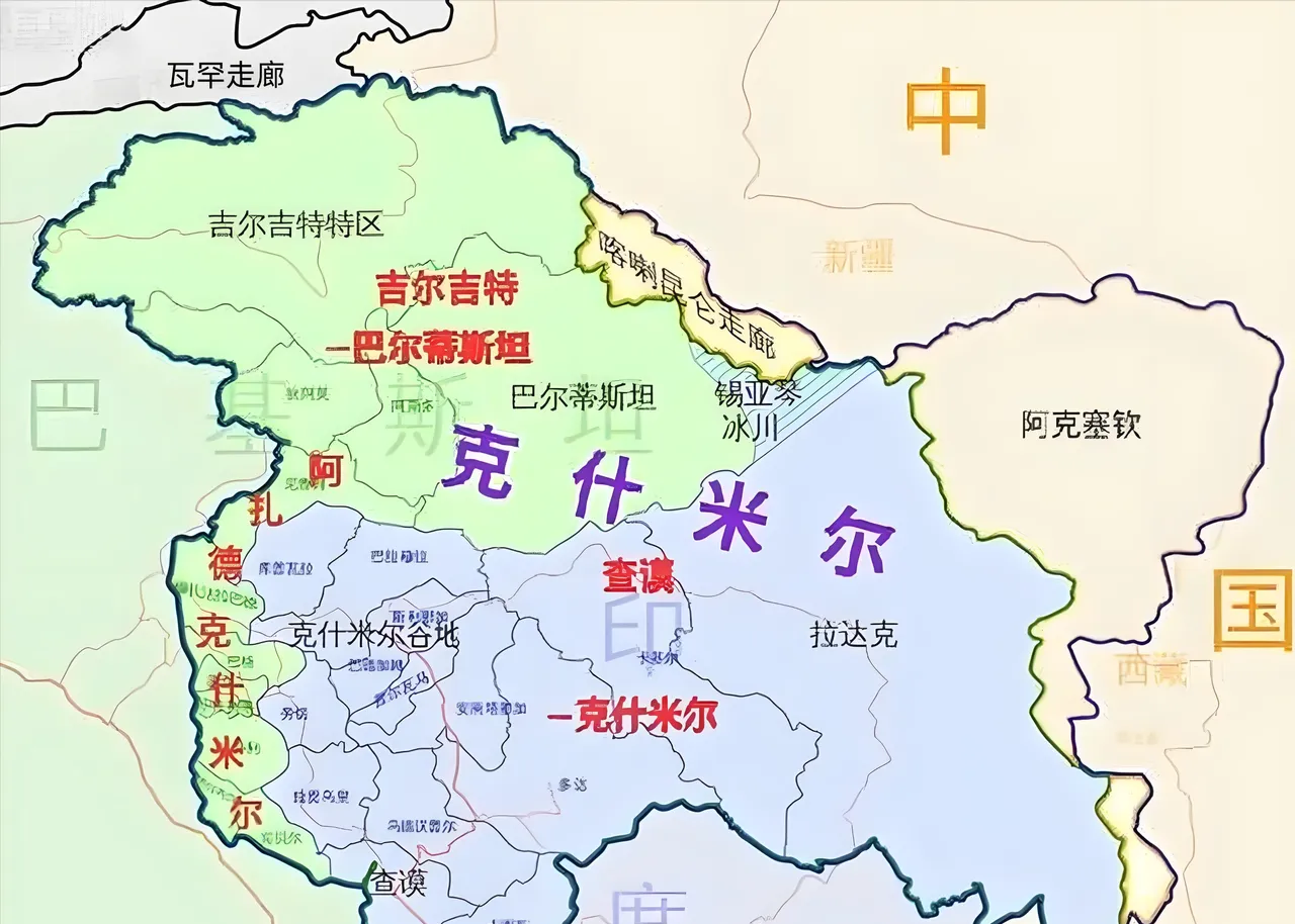 一查地图才明白，巴基斯坦竟然和中国是邻居，这可全靠巴控的克什米尔啊！如果失去了这