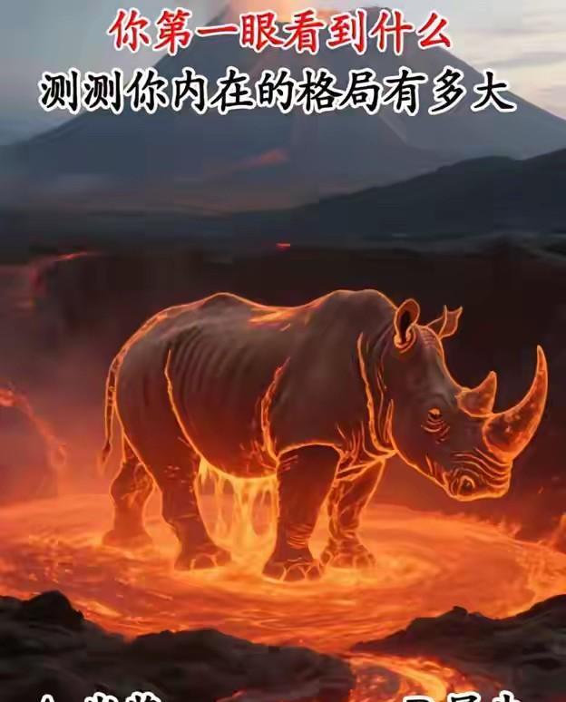 你第一眼看到什么？测测你内在的格局有多大？
岩浆漫处藏星斗，火犀横时破斗牛莫叹眼