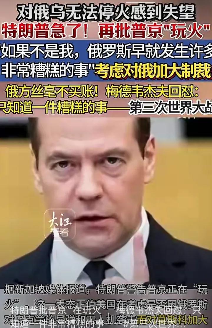 梅德韦杰夫这三年，说的最多的话，不是“核武器”就是“第三次世界大战”。