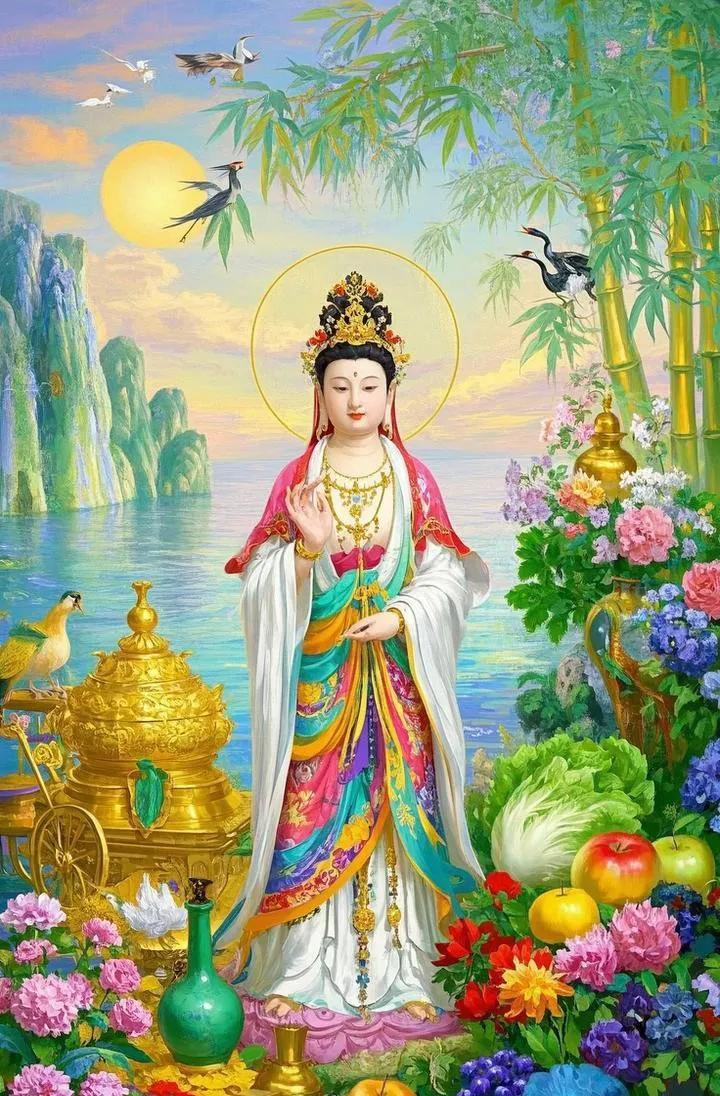 一求观音祛病灾，身体硬朗似铁材，锻炼跑步都畅快，浑身是劲乐开怀。
二求观音财路开