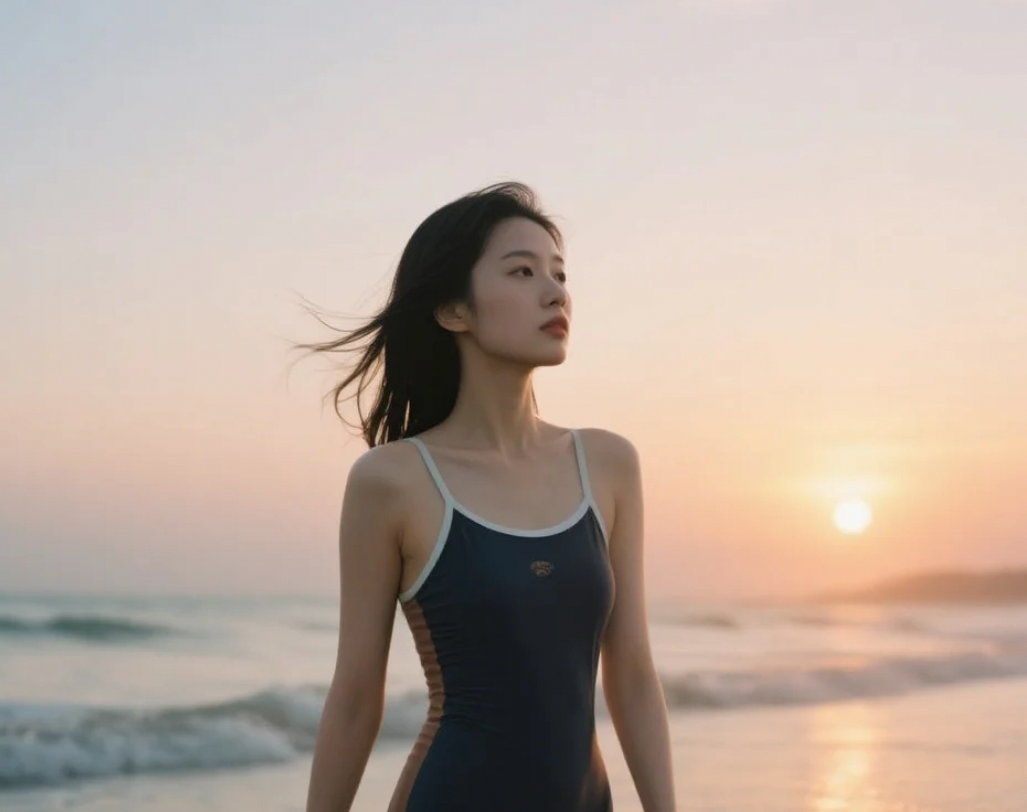 我在海边微笑，只为让你感受到一丝温暖。