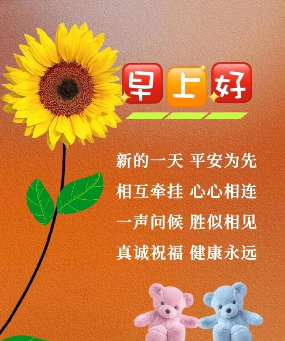 [玫瑰]早上好[玫瑰]
新的一天 平安为先；
相互牵挂 心心相连；
一声问候 胜
