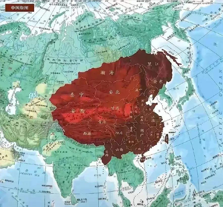 这样的完美版图放在亚洲位置才是想要的，最有可能实现的。  这幅理想的版图，囊括了