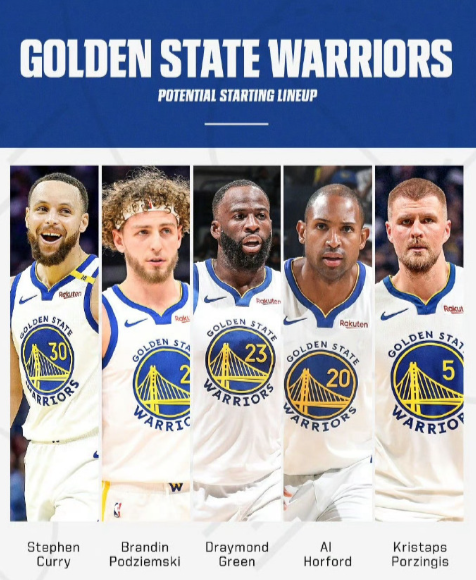 勇士接连两笔操作：
1，用库明加和希尔德，从老鹰换来波尔津吉斯
2，将TJD送到