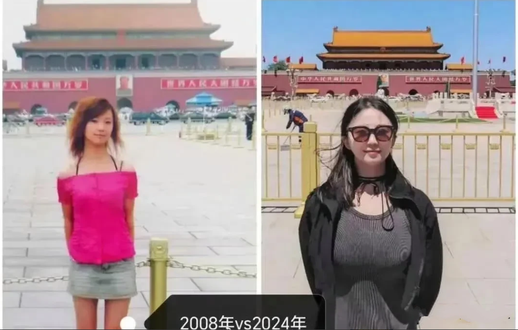 事实证明“杀马特”少女长大后，也可以变成知性美女！
左边，十多年前的“杀马特”少